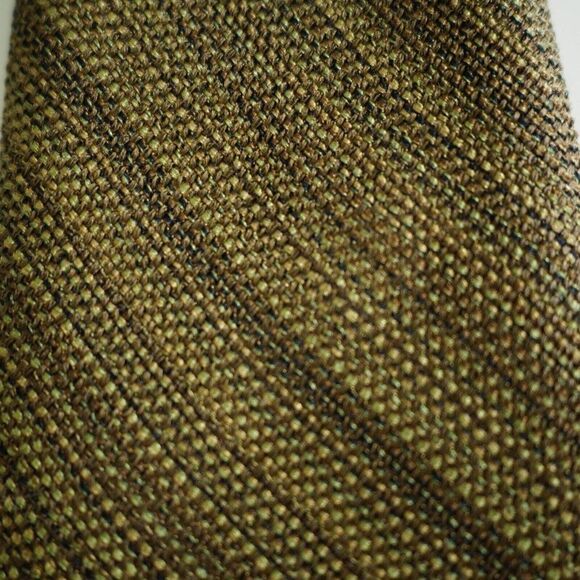 Joseph Abboud Knit Brown Striped Skinny Silk Tie - Picture 2 of 7